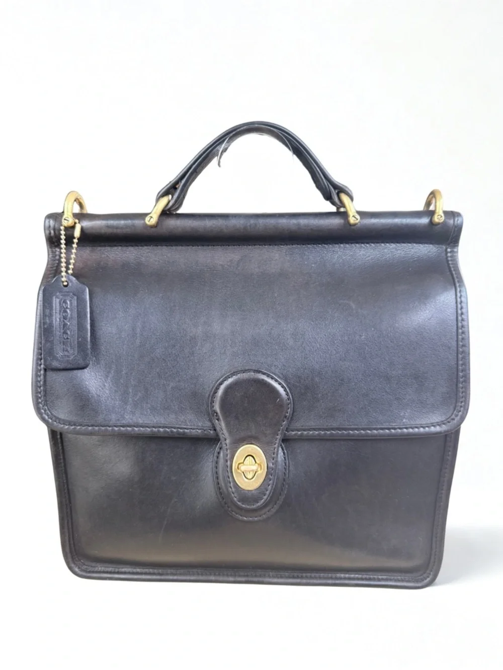 Vintage COACH Willis Bag 9927 Black Glovetanned Leather Crossbody + Dust Bag - Picture 4 of 12